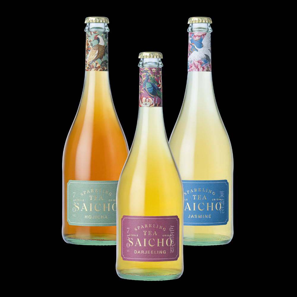 saicho mix collection of non alcoholic sparkling tea, hk.saichodrinks.com